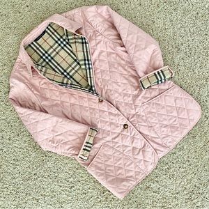 Burberry Quilted Diamond Coat Jacket Pink Nova Check PlaidL
